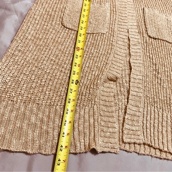 Absolutely Creative Worldwide Heather Tan Shoulder Lacing Duster Sweater Size Xl - Picture 11 of 11